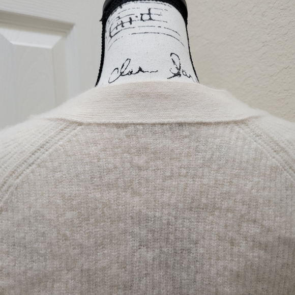 Madewell•Lyle Ribbed Cream Henley Merino Wool Blend Sweater W/3 Buttons•Size:XL - Picture 4 of 8